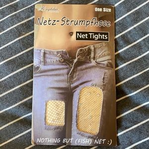 Nude Fish Net Tights with Rhinestones